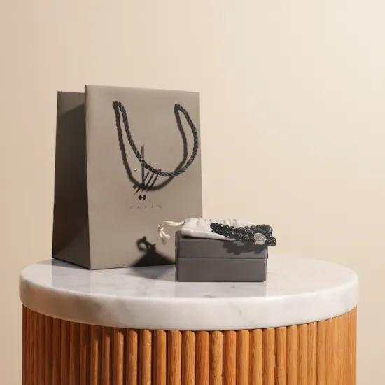 Zayan Black Coral with Silver Bracelet