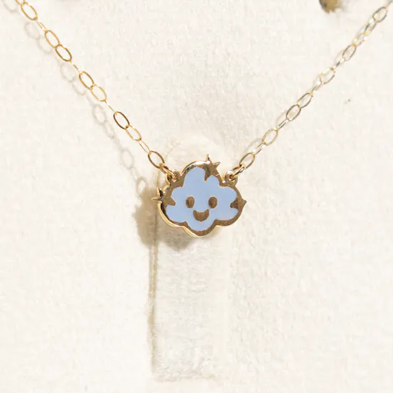 Miss L' Kids Cloud Enamel Coated Necklace