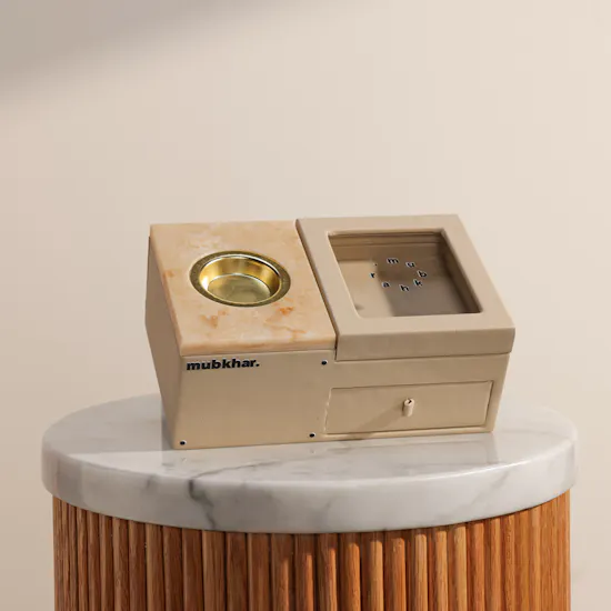 Mubkhar Beige Incense Box