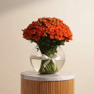 Huge Orange Baby Rose Vase Huge Orange Baby Rose Vase