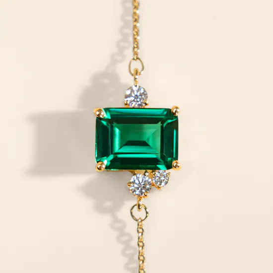 Siran Gold and Diamond Green Stone Bracelet