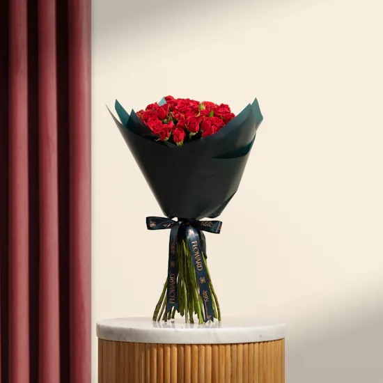 Crimson Devotion Red Baby Roses Bouquet