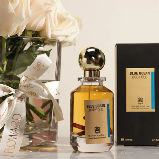 Abdul Samad Al Qurashi Blue Ocean Body Oud | Whispered Dream Flowers Vase