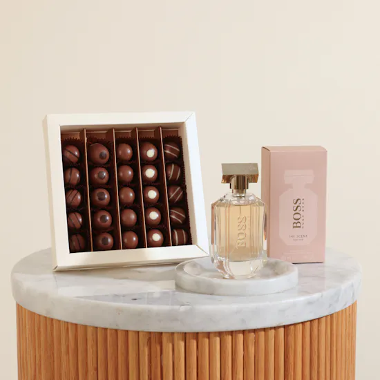 Hugo Boss The Scent for Her EDP | Ghazl Chocolatier Chocolate Box