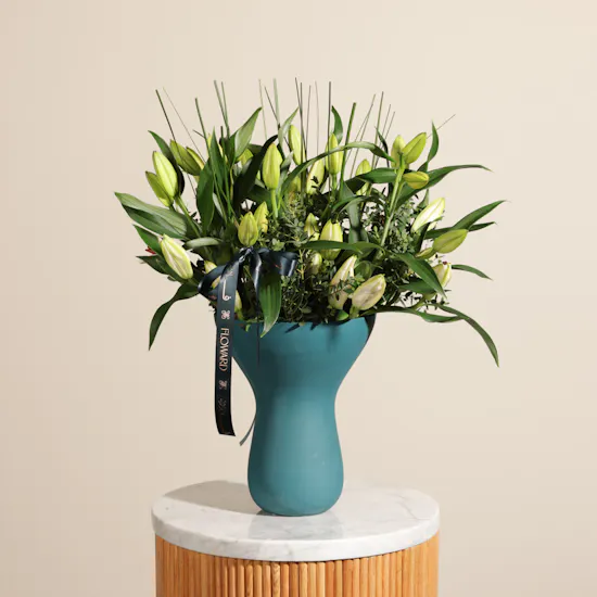 Cheerful White Lily Vase