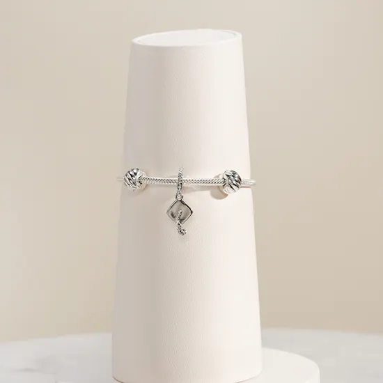 Pandora Graduation Cap Charm with Snake Chain Bracelet Set