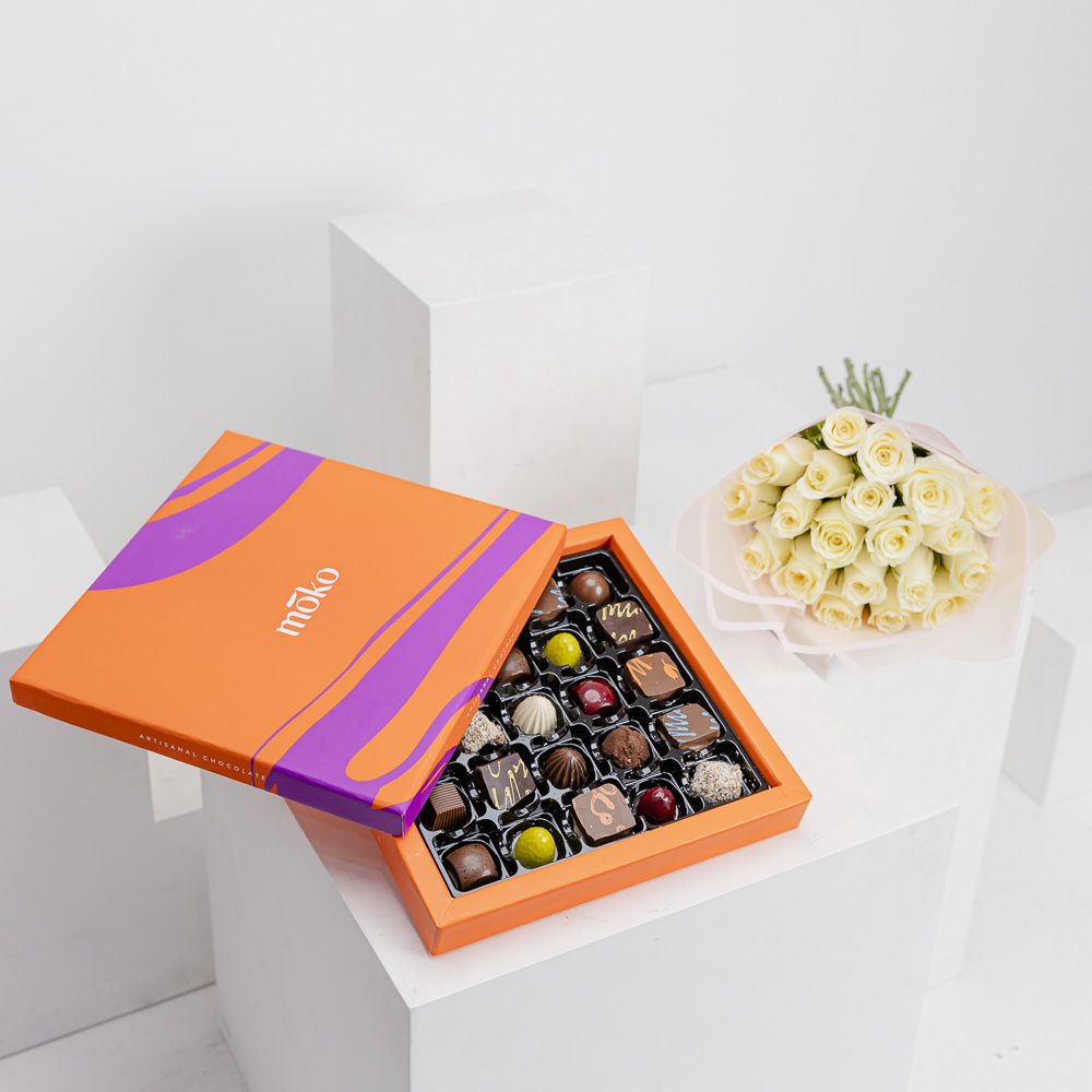 علبة شيكولاتة من موكو | جوري أبيض