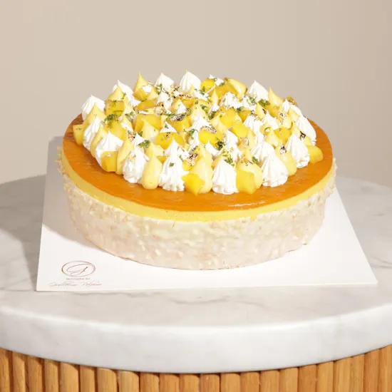 Patisserie by Guillermo Palomo Mango Mousse Cake | Sunshine Flowers Bouquet