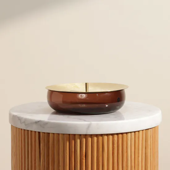 Nude Beret Storage Medium Box with Brass Lid
