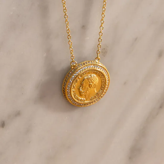 Hrh Gold Plated Coin Necklace