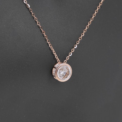 Rose gold Wishes Necklace, 18K, diamond
