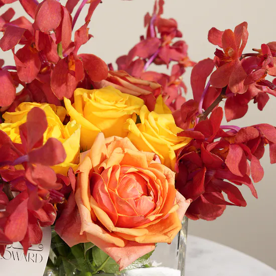 Sunset Colors Flowers Vase