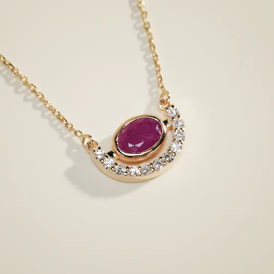 Gold Land Ruby and Diamond Gold Necklace