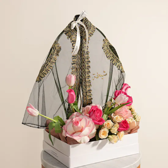 BelovedOne Baby Girl Personalized Thoub | Pink Flowers