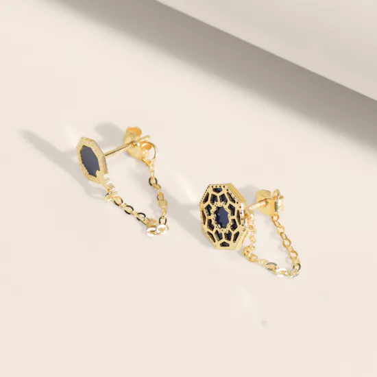 Damas Amelia Marrakesh Blue Mother of Pearl Mismatching Stud Earrings