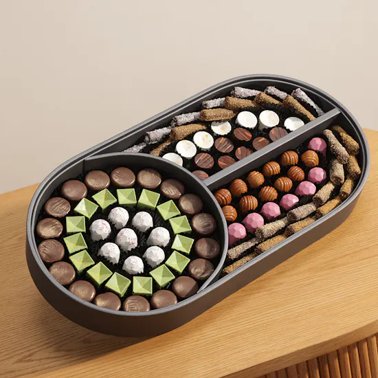 Fillings Chocolate Oval Leather Chocolate Tray