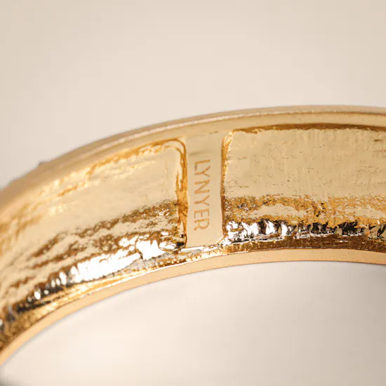 Lynyer Aurora Dust Gemstone Gold Plated Women's Bangle