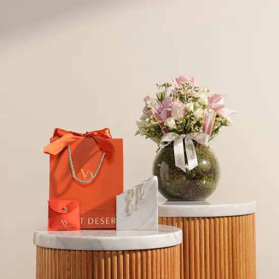 Velvet Desert Gold-plated Dune Mirage Long Drop Earrings | Bright Flowers Vase