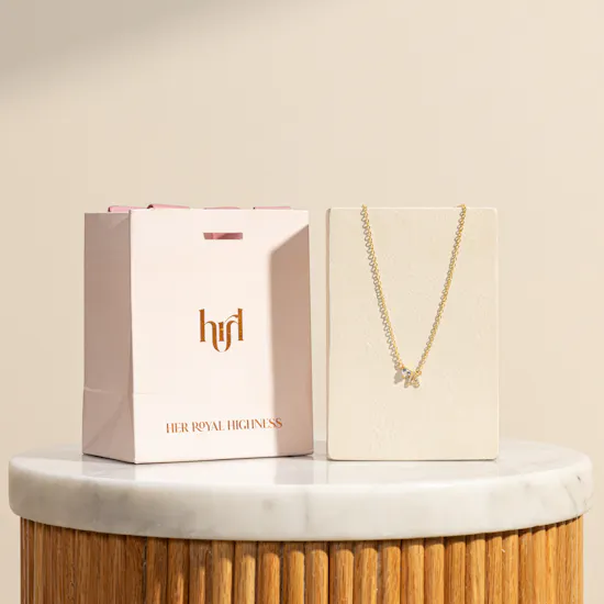 Hrh Dainty Letter A and Stone Gold Plated Necklace