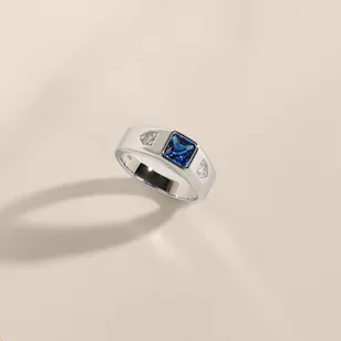 Floward Royal Azure Silver Men's Ring | Size 8 Floward Royal Azure Silver Men's Ring | Size 8