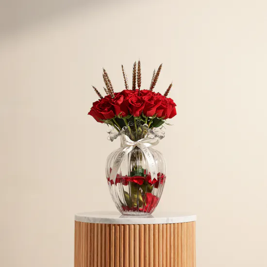 Romance Red Roses Vase