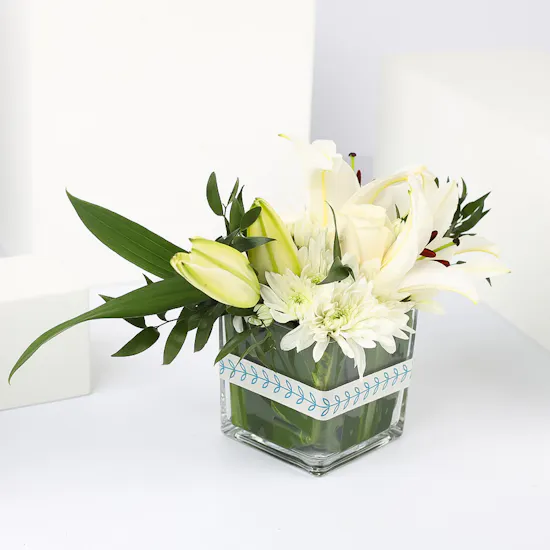 White Flowers Vase