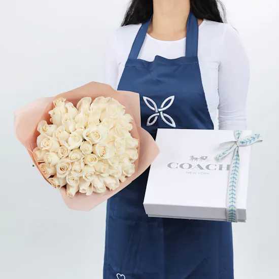 Coach Floral Set for Women | White Roses