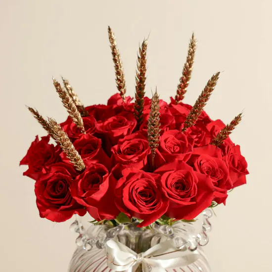 Romance Red Roses Vase