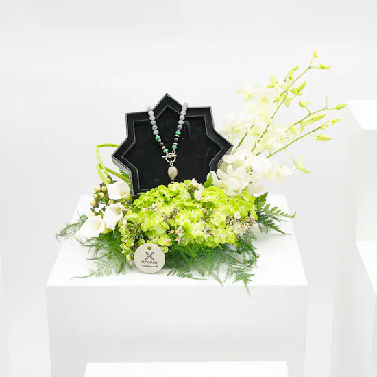 Tasneem Eshki Grace Rosary | Charming Flowers Arrangement