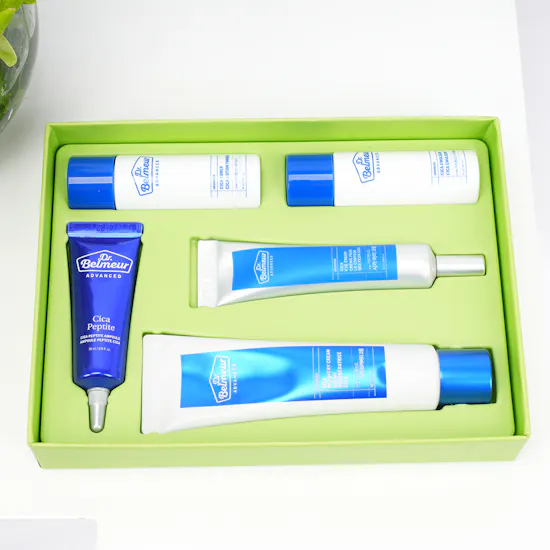 The Face Shop Dr. Belmeur Advanced Cica Recovery Cream Set with Blooms Vase