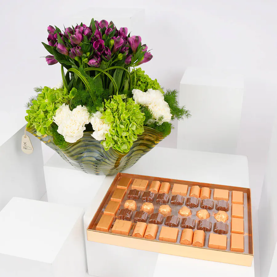Bostani Big Black Leathered Box | Spring Petals 2
