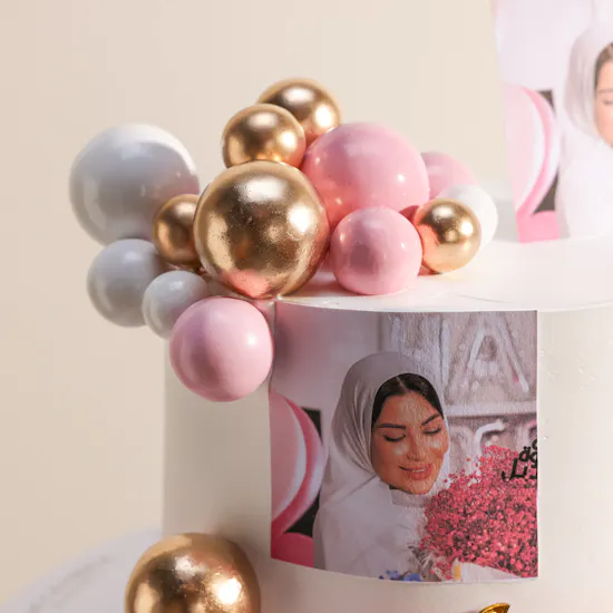 December Cake Personalized with Photo Birthday Cake