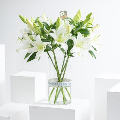 Innocence | White Lily & Glass Vase