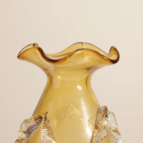 Floward Vintage Mini Amber Glass Vase