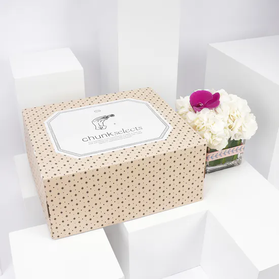 Chunk Cake with Soft Blooms Vase