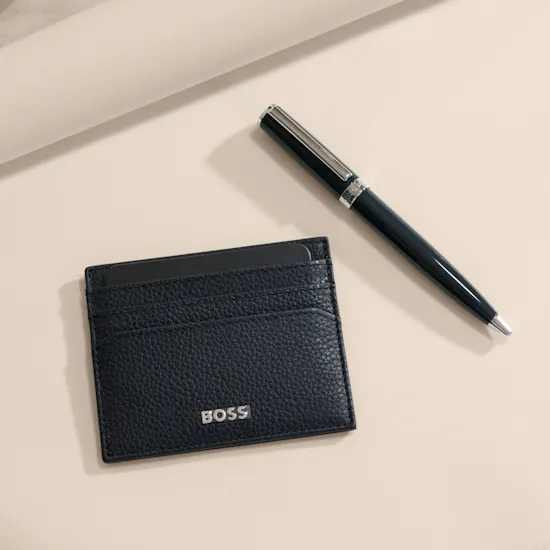 Hugo Boss Dark Grey Pen and Card Holder Men's Gift Set