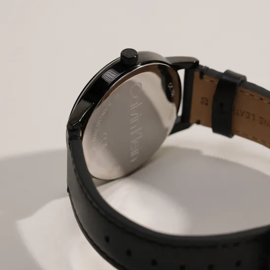 Calvin Klein Linked Leather Black Men's Watch