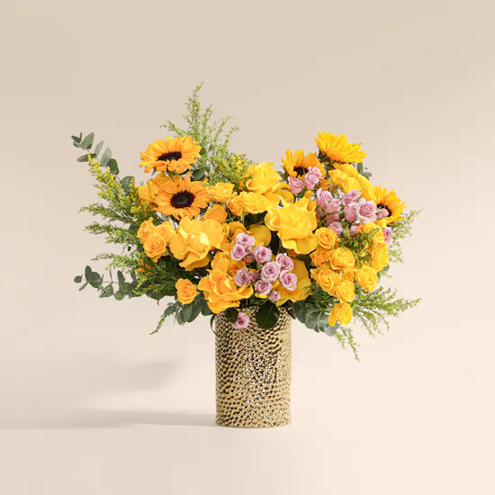 Golden Mirage Flower Vase
