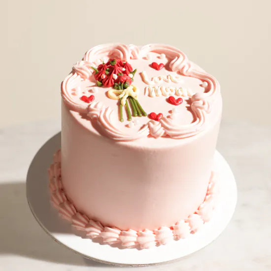 Noon Sweets Love Mom Pink Cake