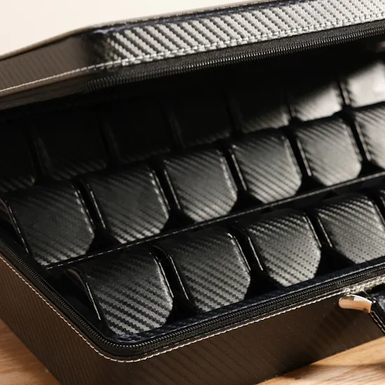 Heisse & Söhne Designhütte Black Tampa Carbon Watch Box | 24 Slots