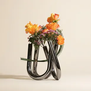 Sunny Orange Flower Vase