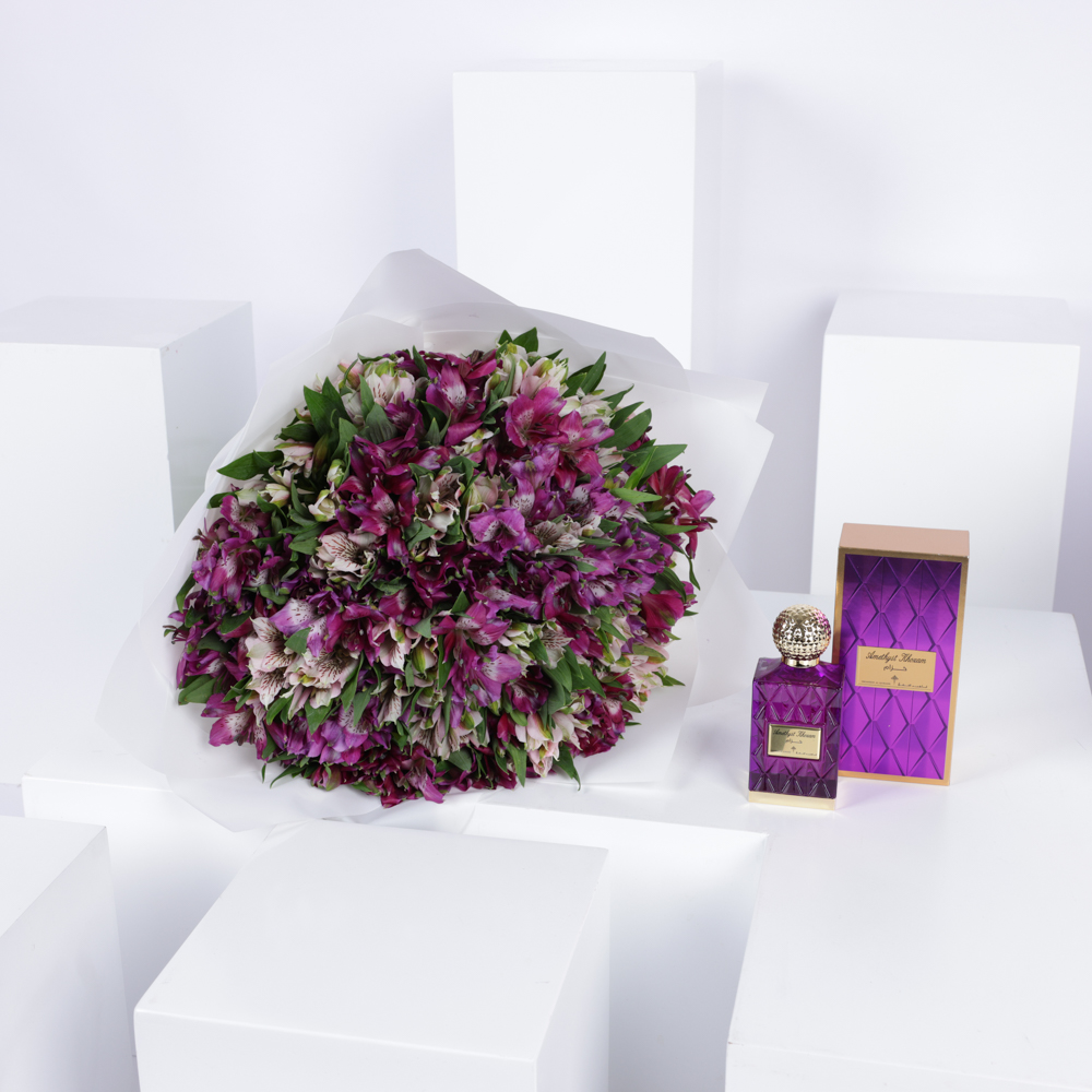 عطر أميثست خزام من ابراهيم القرشي | أليستروميريا الفرحه 