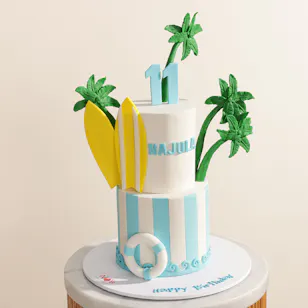 NQ's Bakery Palm and Beach Personalized Cake NQ's Bakery Palm and Beach Personalized Cake