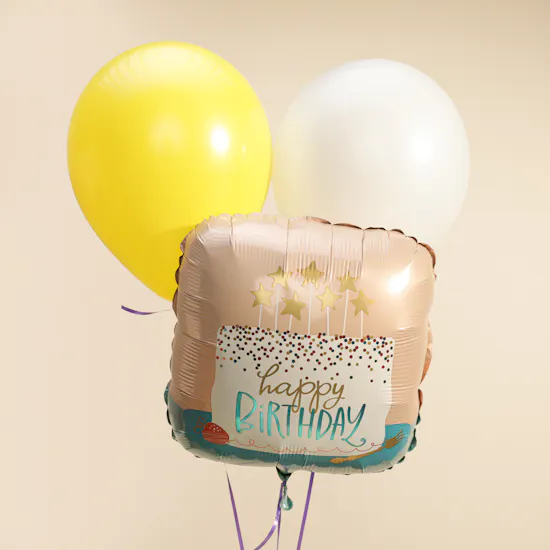 Charbonnel et Walker Chocolate Truffles | Happy Birthday Flowers Vase and Balloons