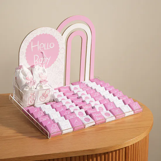 Lilac Hello Baby Girl Reception Chocolate and Sweets Tray