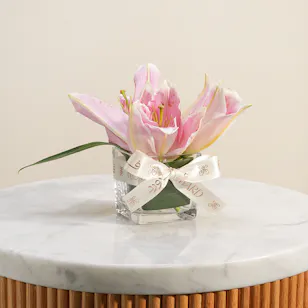 Whispering Pink Lily Vase