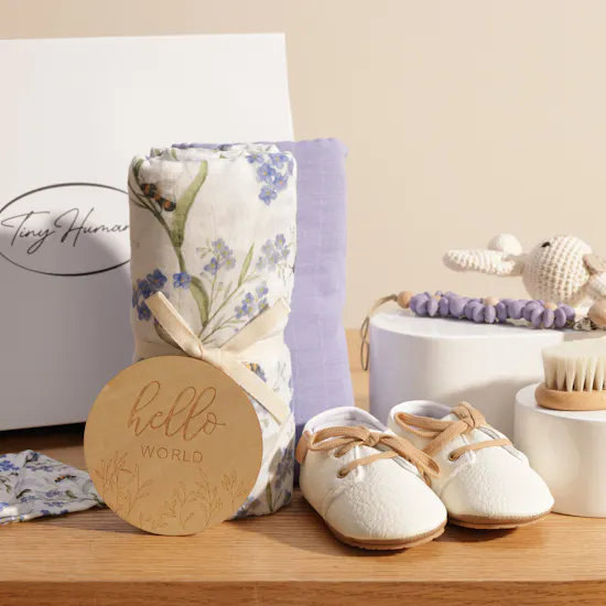 Tiny Humans Purple Flower Baby Girl Gift Set