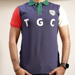 TGC Navy & Green Shield Polo Shirt