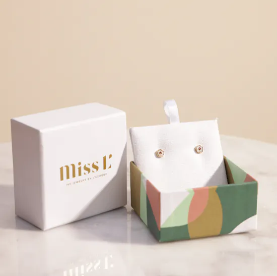 Miss L by L'azurde Colored Stones Flower Earrings