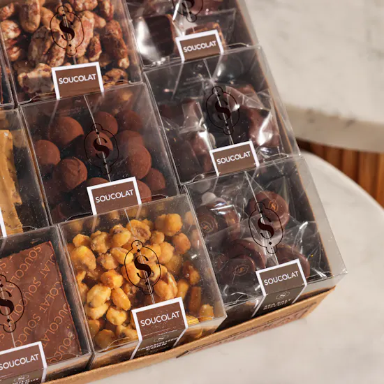 Soucolat Mixed Nuts and Slabs Collection Box | Birthday Joy Bouquet